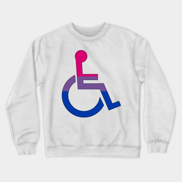 Disabled Bisexual Pride Crewneck Sweatshirt by NatLeBrunDesigns
